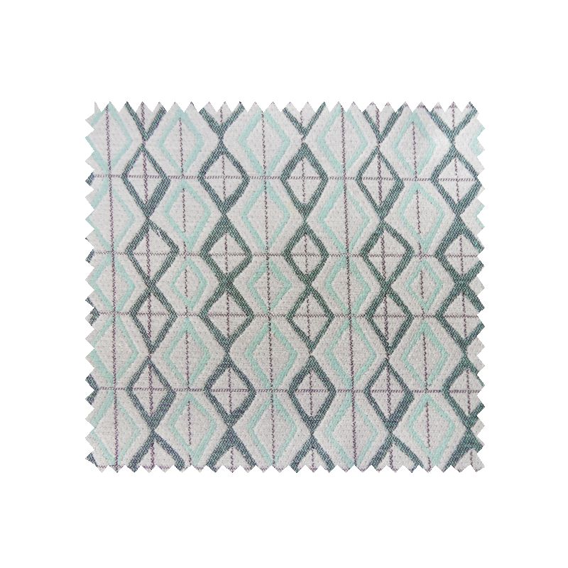 Tissu Jacquard Losange Bleu Vert