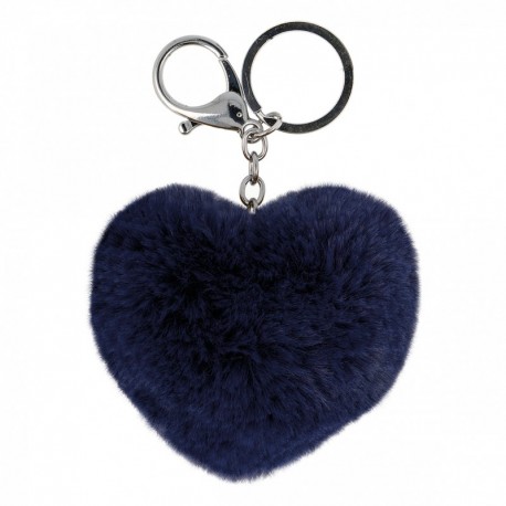 Pompon porte Clé coeur 8cm