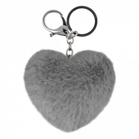 Pompon porte Clé coeur 8cm