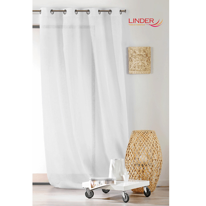Tissu Voilage Etamine Aspect Lin Blanchi