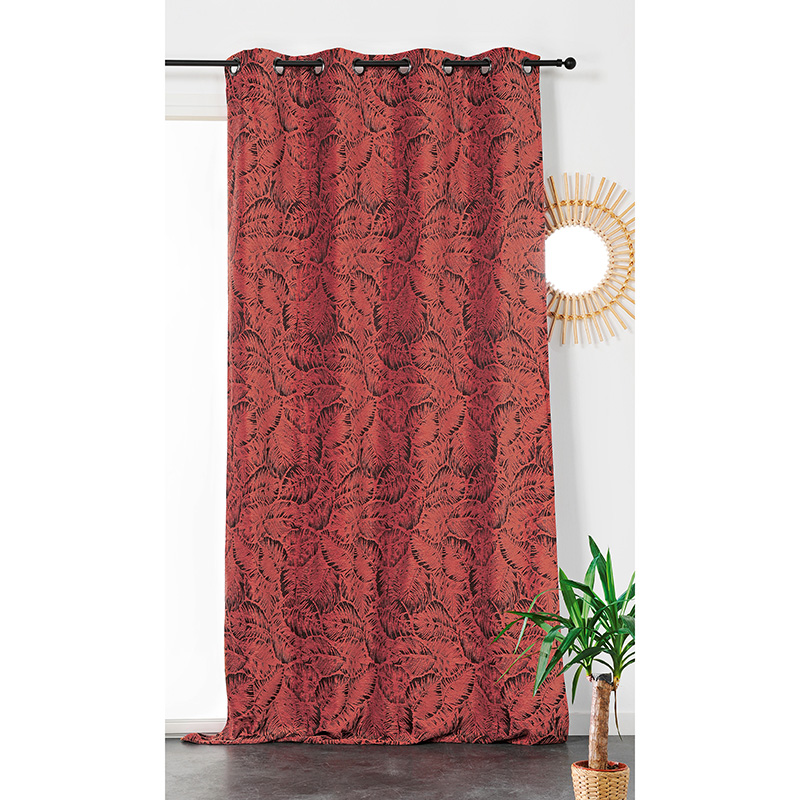 Tissu Jacquard Chenillé Borneo Rouge