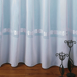 Tissu Voilage Aspect Lin Feuille Chêne Blanc