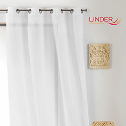 Tissu Voilage Etamine Aspect Lin Blanc Plombé