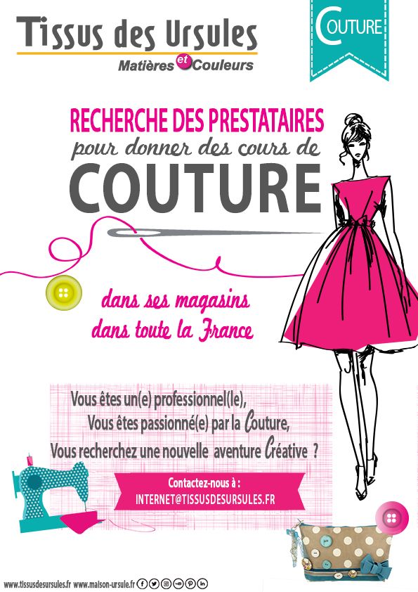 Tissus des Ursules recherche des prestataires pour cours de couture