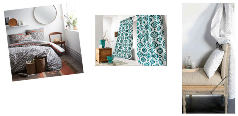 Parure housse de couettes Apaches & PAP Kilim Bleu Canard & Tissu Medicis Parure housse de couettes Apaches & PAP Kilim Bleu Canard & Tissu Medicis